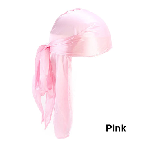 Unisex Adult Satin Long Tail Doo Rag Durag Bandanas Cap Pirate Hat