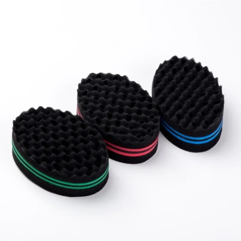 Oval Double Sides Magic Twist Hair Brush Sponge Brush For Natural Afro