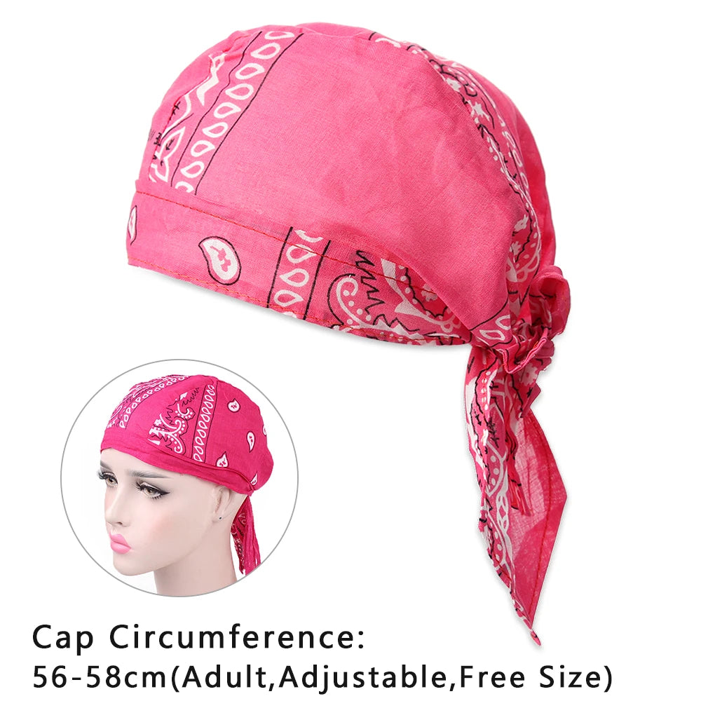 Unisex Adult Satin Long Tail Doo Rag Durag Bandanas Cap Pirate Hat