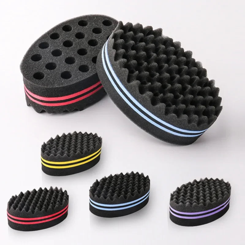 Oval Double Sides Magic Twist Hair Brush Sponge Brush For Natural Afro