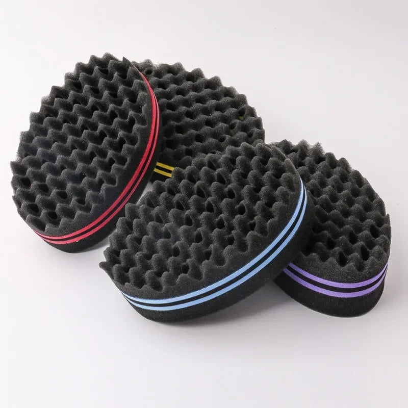 Oval Double Sides Magic Twist Hair Brush Sponge Brush For Natural Afro