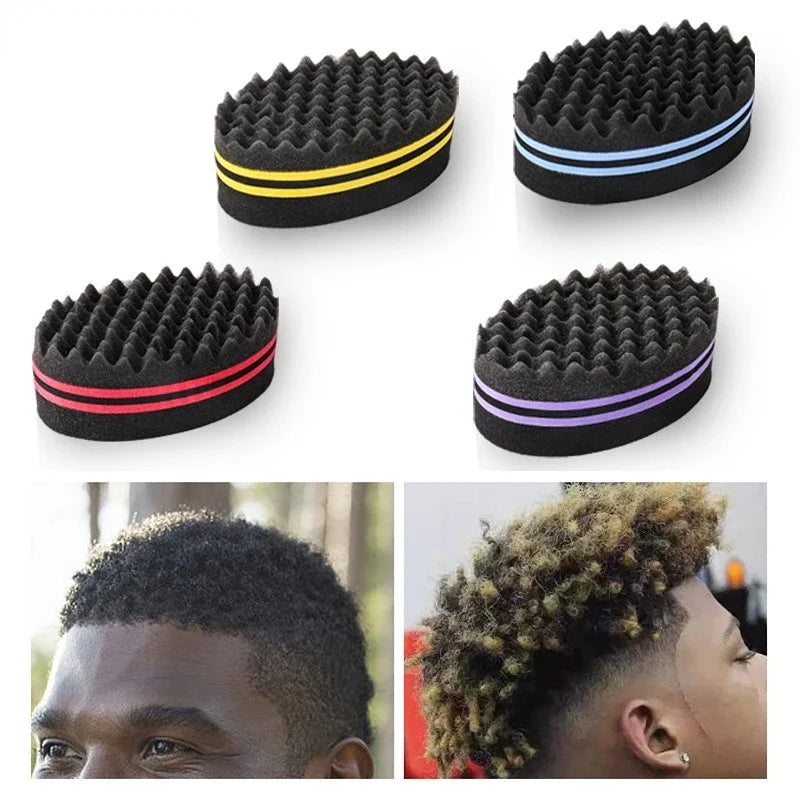 Oval Double Sides Magic Twist Hair Brush Sponge Brush For Natural Afro