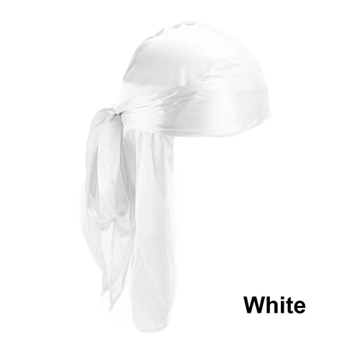 Unisex Adult Satin Long Tail Doo Rag Durag Bandanas Cap Pirate Hat